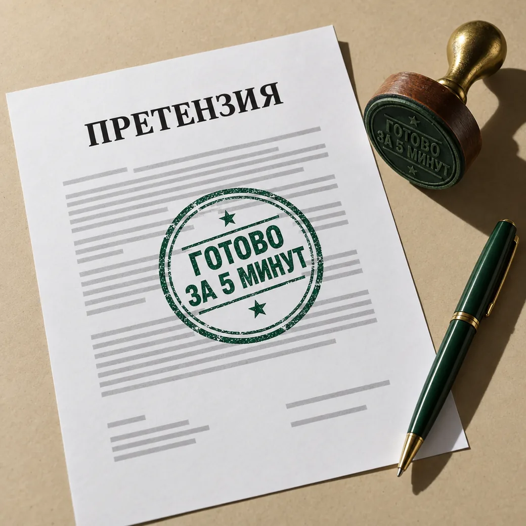 Претензия со штампом «Готово за 5 минут»